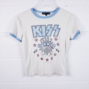 The Vinyl Icons KISS Ringer Spirit of 76 Ringer T-Shirt Marshmallow Cream Size M